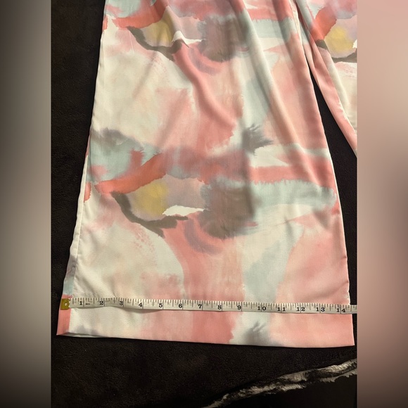 Alice + Olivia long wide-leg watercolor floral pants - Picture 6 of 9